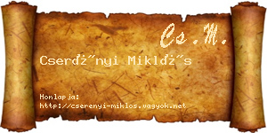 Cserényi Miklós névjegykártya