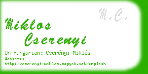 miklos cserenyi business card